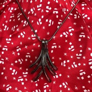 Givenchy Gunmetal‎ Abstract pendant necklace